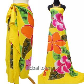 yellow rayon sarongs handpainting made in bali